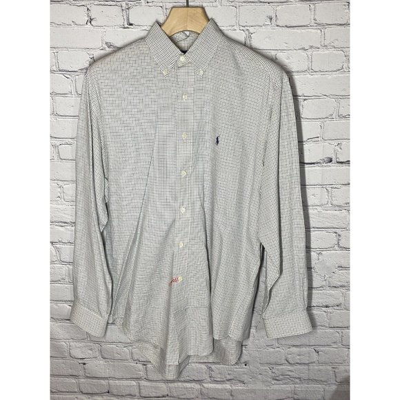Ralph Lauren Mens Long Sleeve Check Yarmouth Button Down Shirt Black Blue‎ Read - Picture 1 of 9